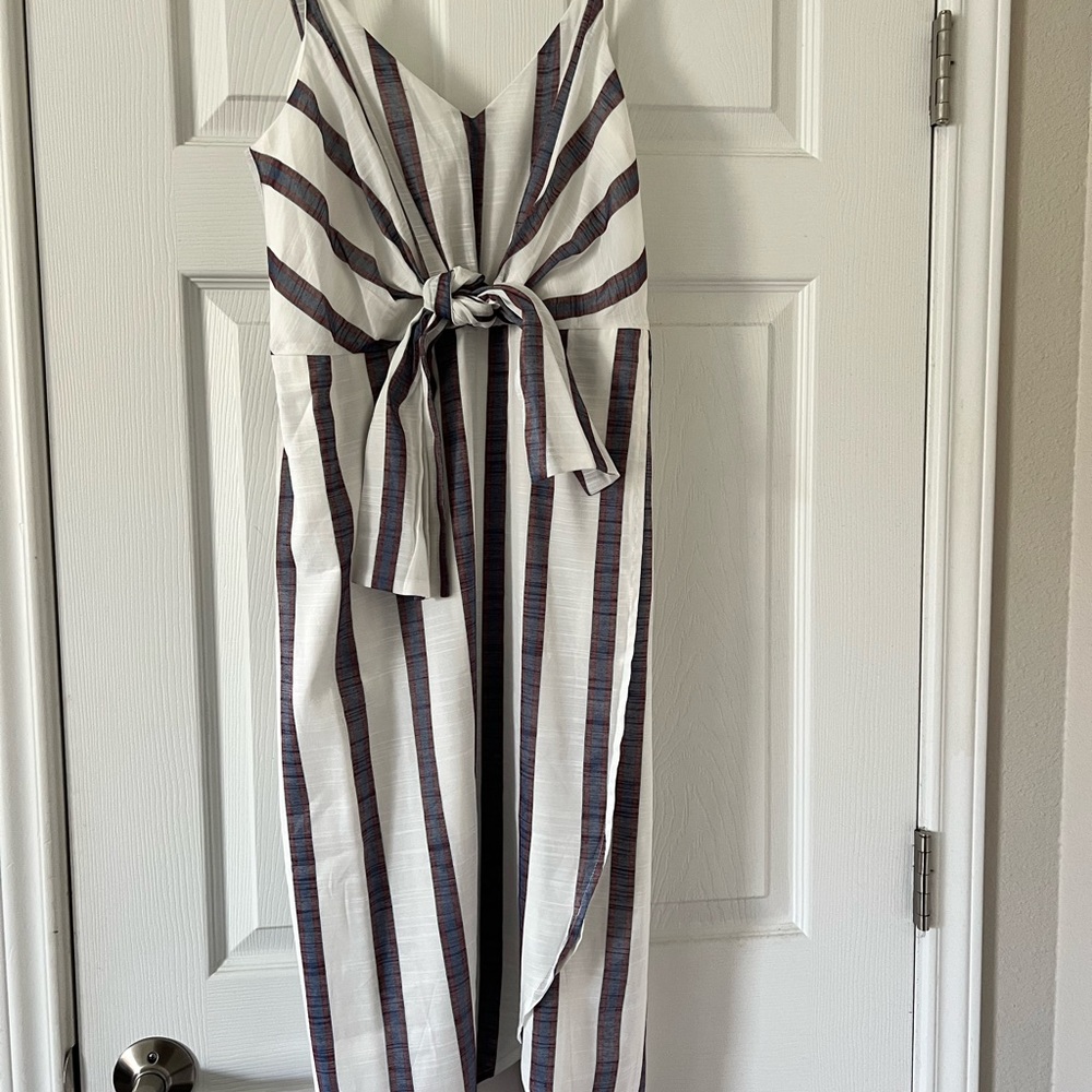 Striped dress with side slit